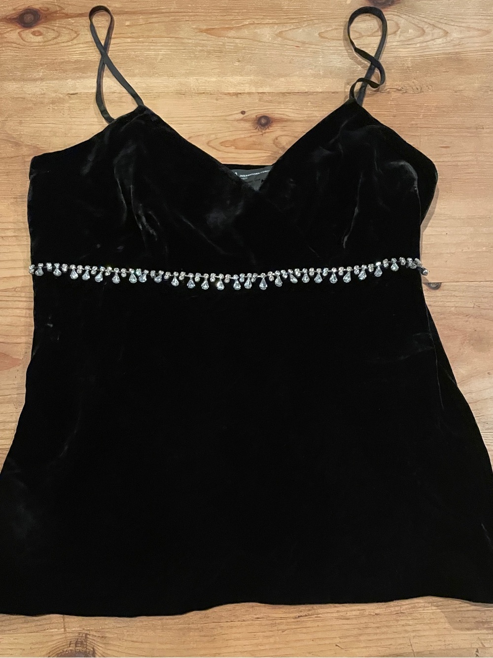 NWT Int Concepts Silk Blend Rhinestone top dressy cami wedding cocktail y2k 4p